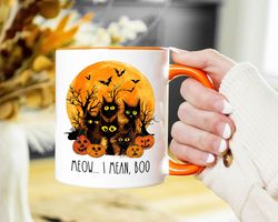 halloween mugs, black cat mug, halloween cat mug, spooky halloween mug, black cat lover gifts, cat lover mug, cat mom mu