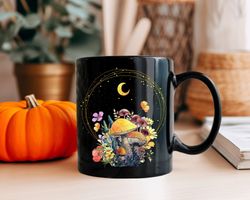 magic mushroom mug, mushroom coffee mug, cottagecore mug, fungi mug, fall mug, autumn mug, gift for women, mushroom deco