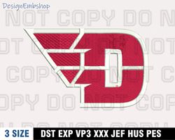 dayton flyers embroidery designs, ncaa logo embroidery files, machine embroidery pattern