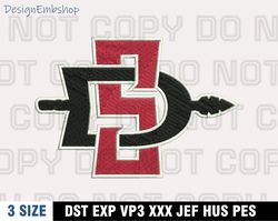 san diego state aztecs embroidery designs , ncaa logo embroidery files, machine embroidery pattern