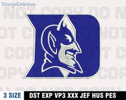 duke blue devils embroidery designs , ncaa logo embroidery files, machine embroidery pattern