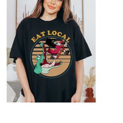 retro disney peter pan shirt, tick-tock the crocodile captain hook eat local shirt, disneyland family matching shirts, m