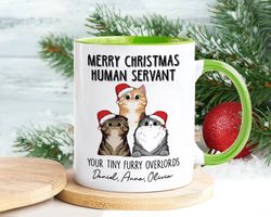 custom cat dad mug, cat mom mug, cat dad christmas gifts, cat mom christmas mug, custom cat mug, merry christmas cat mug