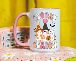 cute ghost halloween mug, halloween fall coffee mug gift for her, spooky seaso, fall birthday gift for her, ghost mug, c