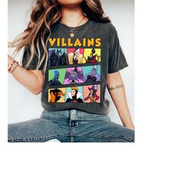 retro disney villains characters shirt, ursula,scar,maleficent,cruella,evil queen,jafar,captain hook shirt, disneyland v