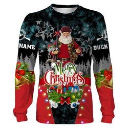 Duck Hunting Christmas Gifts For Hunters Custom Name 3D All Over Print Sweatshirt, Long Sleeves, Hoodie, T-Shirt &8211 P