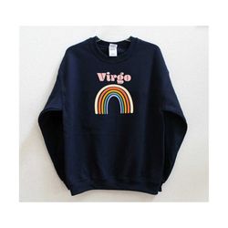 Virgo AF Sweatshirt, Virgo rainbow Sweater Cute, Virgo Shirt Virgo Crew Neck Virgo Gift Virgo Sweatshirts Virgo Sweaters