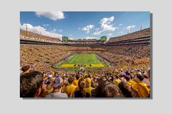 lsu tigers football canvas wall art, gift for tigers fan, tigers stadium print, christmas gift, tigers stadium poster, l