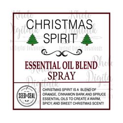 young living christmas spirit mini label for 1 oz or 2 oz spray bottles/instant digital download