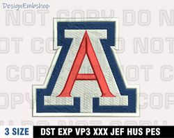 arizona wildcats embroidery designs , ncaa logo embroidery files, machine embroidery pattern