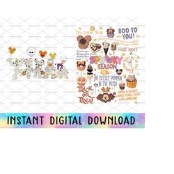 bundle happy halloween png, trick or treat, boo png, spooky season, mouse and friend halloween, mummy halloween, drink a