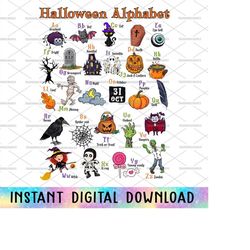 halloween alphabet png, teacher alphabet png, halloween kindergarten, halloween teacher, spooky teacher, school vibes pn