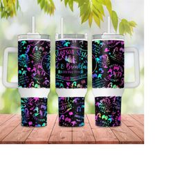 halloween 40oz quencher tumbler wrap png, 40oz tumbler design, spooky season, witches sisters 40 oz tumbler png, tumbler