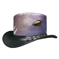 dragon steampunk leather top hat