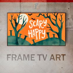 samsung frame tv art digital download, frame tv halloween art, horror scene, mysterious setting, eerie landscape, dark