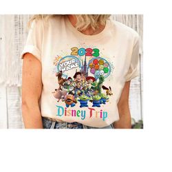 custom name toy story disney trip 2023 shirt, disney toy story personalized disney world balloon t-shirt, disneyland mag