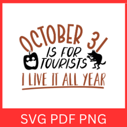october 31 is for tourists svg | october 31 pumpkin svg | spooky halloween svg | halloween svg | october 31 design