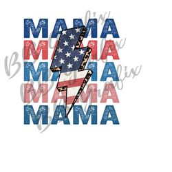 Digital Png File Mama Stacked Distressed Cheetah Leopard Bolt USA America Printable Waterslide Shirt Sublimation Design