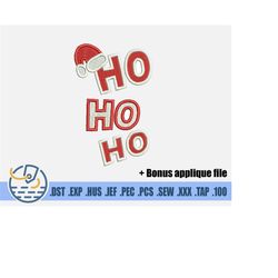 christmas embroidery file - instant download - happy quote ho ho ho for holiday gift - christmas applique for baby and n