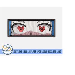 anime eyes embroidery file - instant download - japanese girl pattern for patches - manga design for clothing decoration