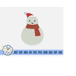 snowman embroidery file - instant download - merry christmas for baby and newborn - cute snowman pattern for patches or