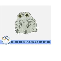 owl embroidery file - stitch design - instant download - machine embroidery - cartoon design - bird embroidery - funny p