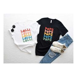 Lolli and Pops Shirt, Matching Grandma and Grandpa Family Shirts, Fathers Day Gift, Pregnancy Announcement Shirts, Gifts