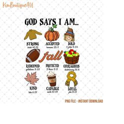 god says i am fall png, god say i am halloween png, game day football png, thanksgiving gift png, fall halloween png, re