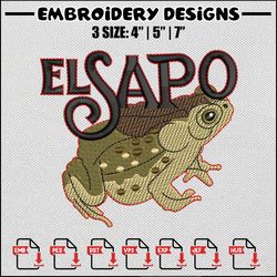 el sapo embroidery design, animal embroidery, toad design, embroidery file, embroidery shirt, digital download