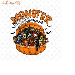 monster mash png, retro halloween monster mash png, horror movie character png, scream png, pennywise png, leatherface p