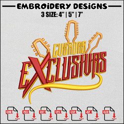 exclushes embroidery design, logo embroidery, logo design, embroidery file, embroidery shirt, digital download