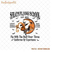 salem flying school halloween png, salem est. 1692 png, funny salem witch png, salem massachusett png, spooky season png