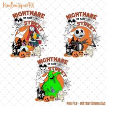 nightmare on main street bundle, jack skellington bundle, jack and sally bundle, spooky season bundle, halloween nightma