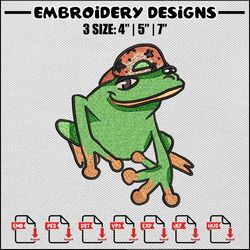 frog boy embroidery design, frog embroidery, animal design, embroidery file, embroidery shirt, digital download