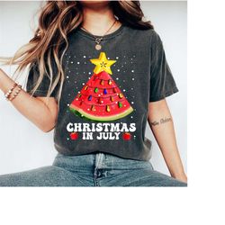 watermelon christmas tree christmas in july summer vacation png, christmas in summer png, cute christmas png,beach chris