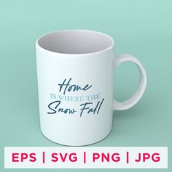 home is where the snow fall winter sticker design