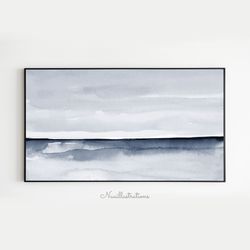 samsung frame tv art minimalist blue abstract landscape watercolor downloadable digital download hand painted