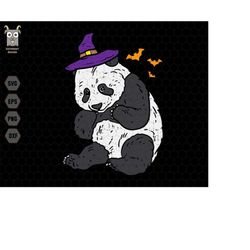 Panda Witch Svg, Kawaii Halloween Pandas, Cute Halloween Pandas Clipart, Trick or Treat, Trendy Halloween, Halloween Cos