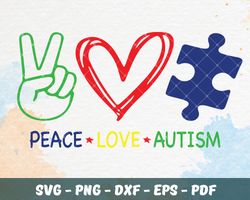 peace love autism,autism svg