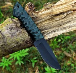 professional custom handmade  carbon steel hunting skinner knife with leather sheath