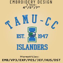 texas a&m-corpus christi islanders embroidery design, ncaa logo embroidery files, ncaa texas, machine embroidery pattern