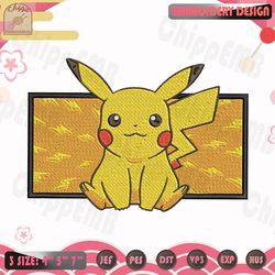 pikachu embroidery design, pokemon embroidery design, anime embroidery file, machine embroidery design, instant download