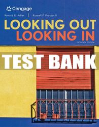 test bank for looking out, looking in - 15th - 2017 all chapters