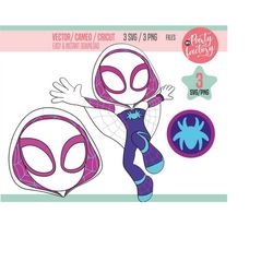 3 gwen clipart, svg, png, instant download, high quality, white widow, ghost spider