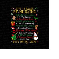 12 days of nursing png png, christmas nurse png, nurse life svg, nurse sublimation, medical nurse, nursing student gifts