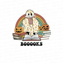 read more boooooks png, booooks ghost rainbow png, cute ghost png, halloween png, spooky season png, funny halloween png