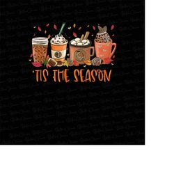 tis the season png football latte leaves hello pumpkin fall y all vibes coffee love thanksgiving family sublimation desi