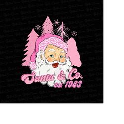 pink santa & co. png, retro christmas png, santa claus png, christmas png, christmas sublimation design, christmas vibes