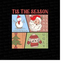 tis the season png, tarot vintage santa claus png, groovy christmas png, christmas shirt sublimation, merry christmas pn