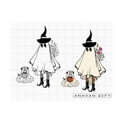 ghost dog svg, ghost witch svg, cute ghost svg, boo svg, pumpkin, retro halloween, halloween shirt, dog mom svg, stay sp